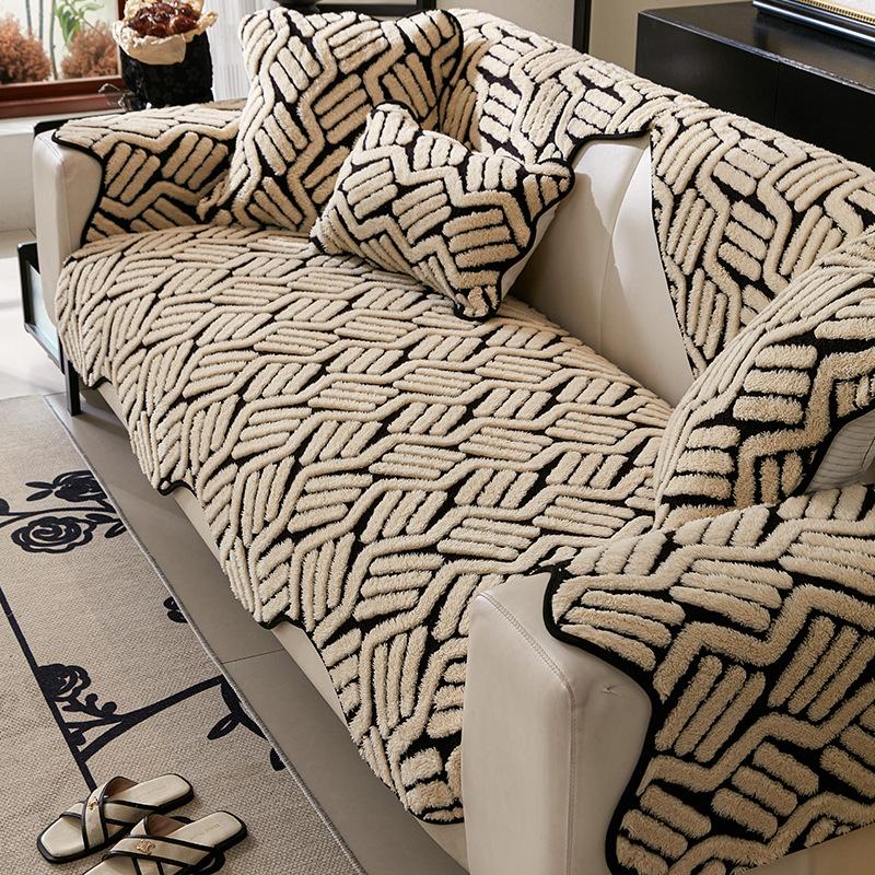 Spezialgeformtes Sofakissen Universell für alle Jahreszeiten Neu Rutschfestes Sitzkissen Einteiliger Lederbezug für Sofareihe Bezugsstoff