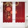 2 Pieces, Red Classic Christmas Ball Curtains -30% Blackout - Suitable for Living Room, Bedroom, Kitchen, Home Decoration