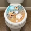 Creative 3D Beach Seashells Bathroom Toilet Stickers, Home Self-adhesive Waterproof Decoration Wall Stickersfor Toilet