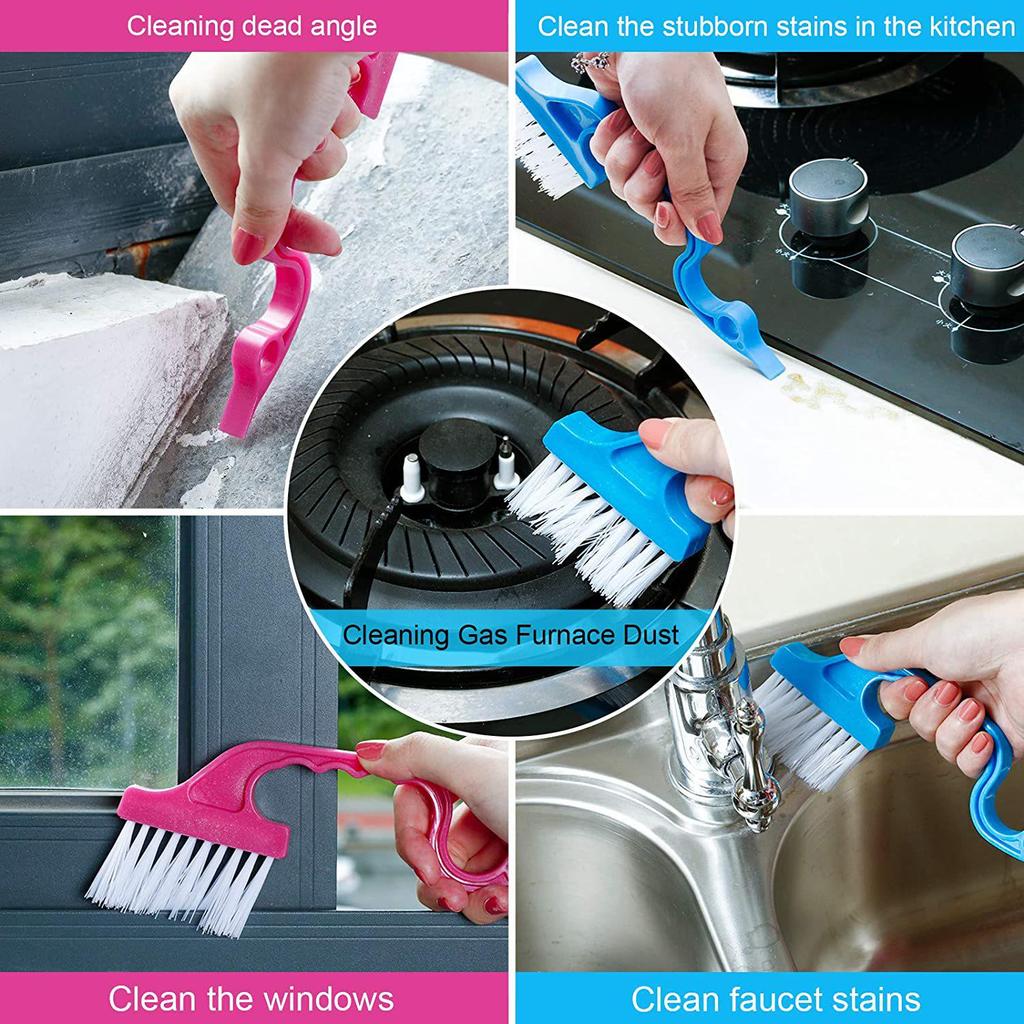 Removable Washable Dusting and Slit Cleaning Brush Set for Air Conditioner Vents, Blinds, and Windows