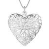 Silver-Plated Heart-Shaped Photo Frame Necklace with European and American Design