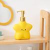 400ML Cartoon Star Soap Dispenser with Plastic Pump, Refillable Liquid Hand Soap Container, Empty Shower Gel Lotion Bottle for Bathroom