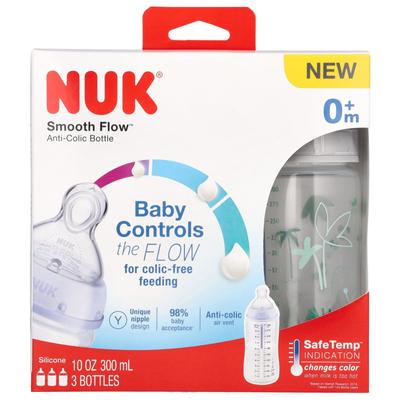 Smooth Flow, Anti-colic Baby Bottle, 0 Months and Older, 3 Bottles, 300ml (10oz) Each