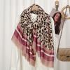 Winter Sexy Leopard Striped Line Fringe Viscose Shawl Scarf Lady High Quality Wrap Pashmina Stole Bufandas Muslim Hijab 180*90Cm