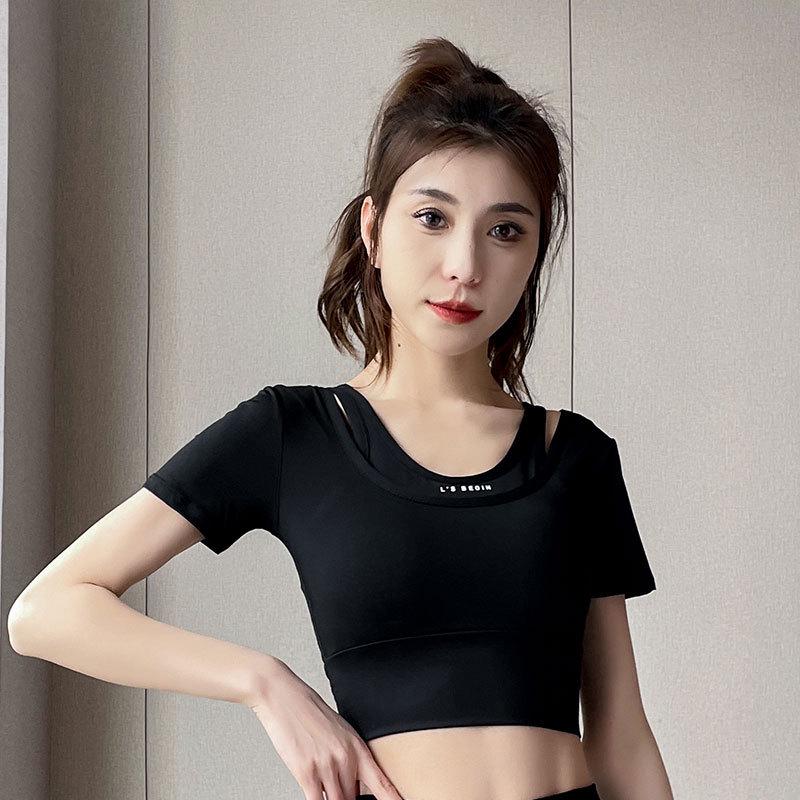 Women's Summer 2025 Running Set: Quick-Dry Fashion Gym Outfit with Yoga Shorts and Short Sleeve Top