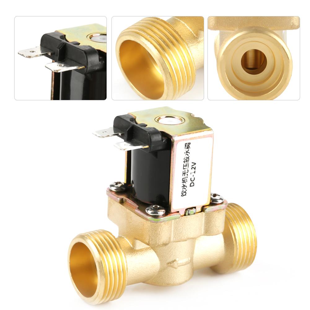 12V G34 Brass NC Normally Closed Electric Solenoid Valve 2 Way No Pressure Regulating Valve