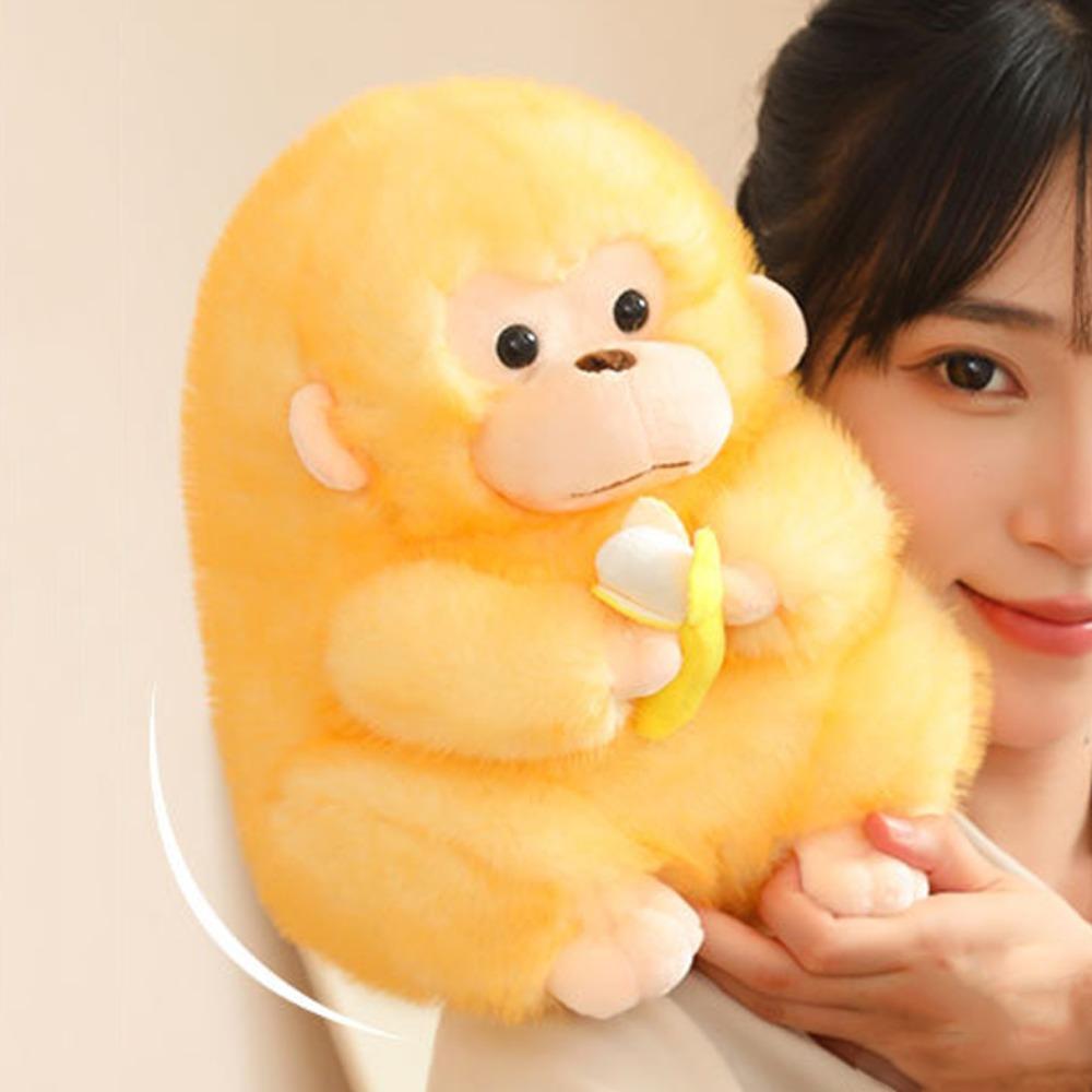 Fluffy Monkey Stuffed Doll PP Cotton Banana Monkey Doll Banana Monkey Plush Toy  Easter Gifts