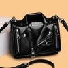 Motorcycle Bag PU Leather Crossbody Bag 21cm W X 16cm H X 9cm D