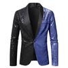 Nuovo Completo Primavera e Autunno da Uomo per Performance sul Palco Personalità Presentatore MC Giacca Completo Monocolore Laccata con Paillettes