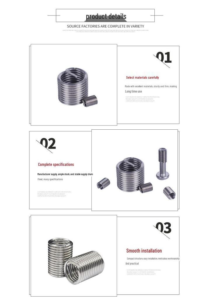 M36*4 Coarse Thread 304 Stainless Steel Anti-slip Wire Insert for Equipment Repair