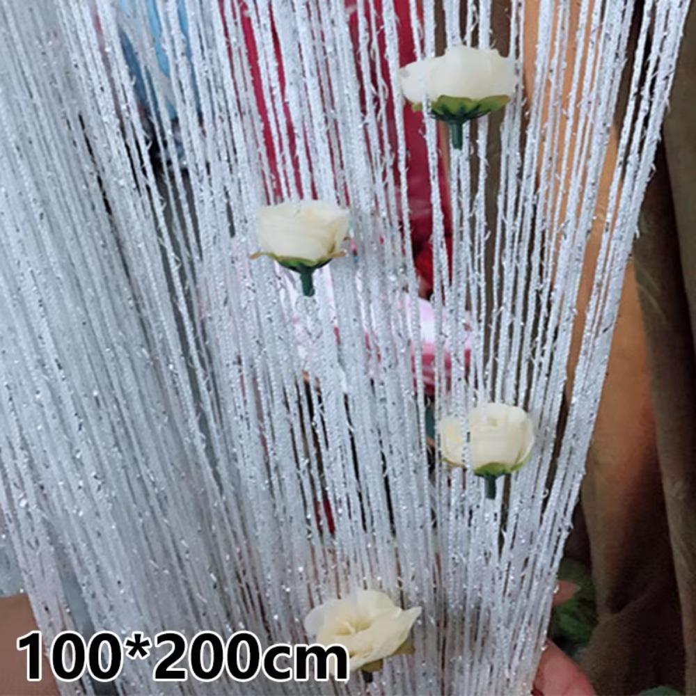 100x200cm Vestibule String Curtains Rose Flower Divider Curtains Door Line Curtain For Living Room