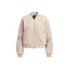 Logo Long-sleeve Cropped Zip-up Jacket for Women, Miracle Grey/Brown