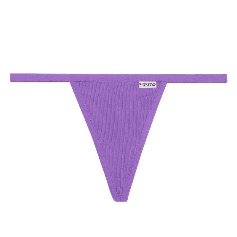FINETOO Cotton Thongs Women Sexy T-Back Underpants Comfortable G-string Underwear M-XL  Soft Lingerie