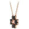 Swarovski Four Leaf Clover Pendant Necklace Rose Gold Tone Women Necklace Black 5714901