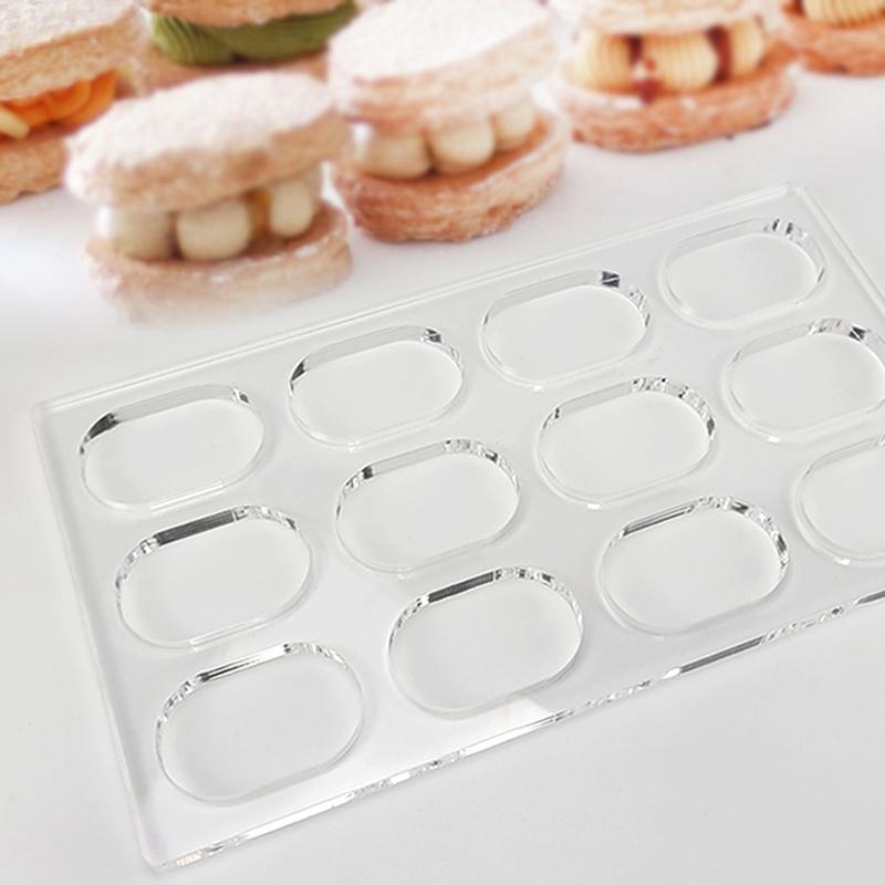 1Pcs Clear Polycarbonate Dacquoise Cake Mold Oval Round Shaped Dakovaz Macaron Mould Cake Decorating Tool Bakeware