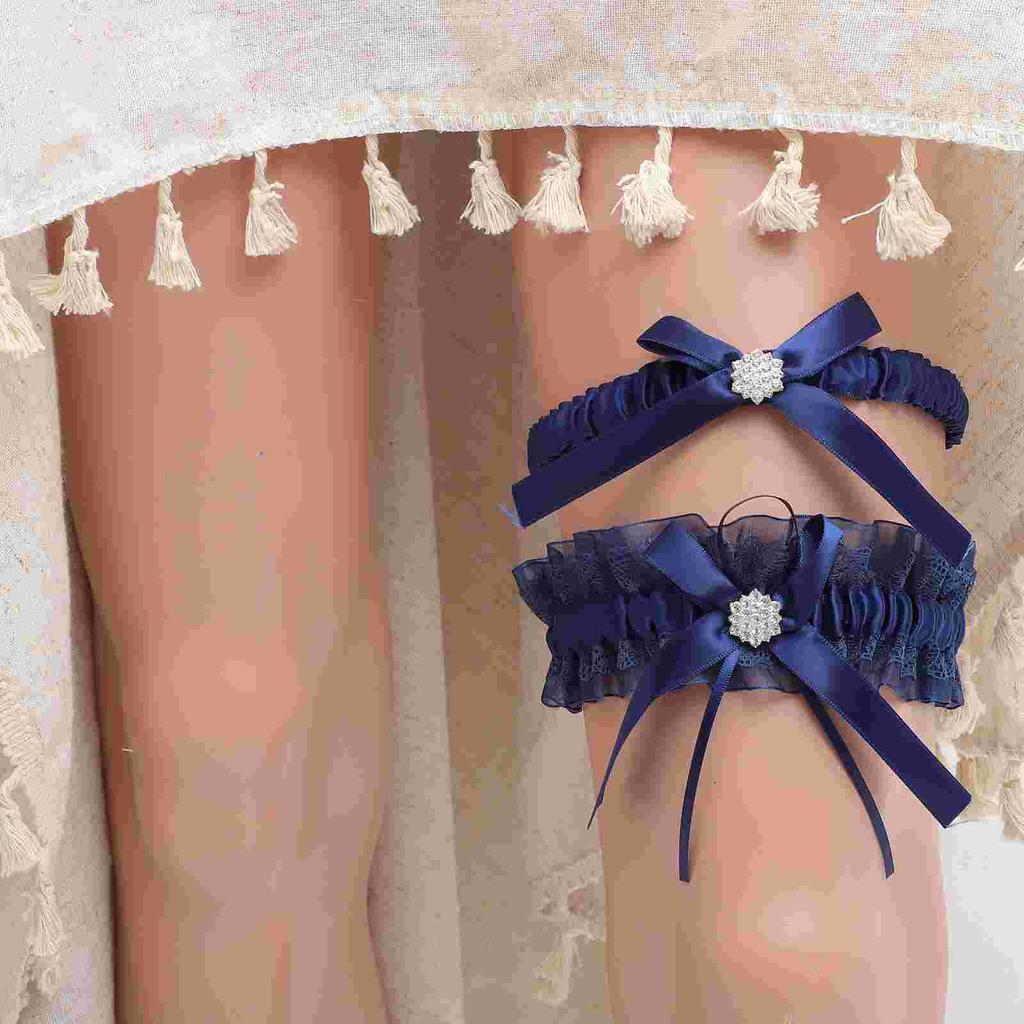 2 st Bröllop för Brud Strumpeband Dag Dekoration Spets Studentbal Kvinnor Ben Elastisk