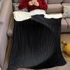 Black Fabric Wave Flannel Blanket Warm Soft Halloween Christmas Couch Warm Cozy Decorative Decor Gift for All Season