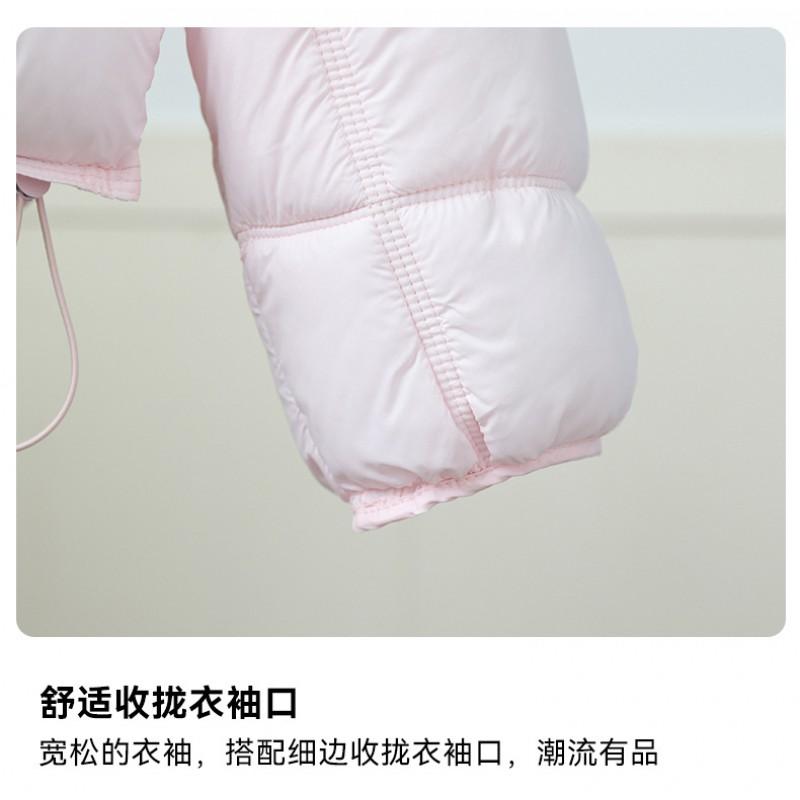 Womens Short Puffer Cotton Jacket Winter Lightweight Loose Casual Hooded Coat