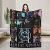 Mortal Kombat 2 Duotone Fighters Blanket Cover Velvet Lightweight Throw Blanket for Outdoor Travel Bedspread