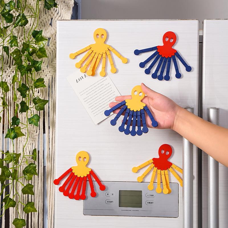 2ks Kreativní a zábavné Flexibilní a všestranné Magnety na lednici chobotnice Roztomilý magnet na lednici Po Vzkaz Dekorativní