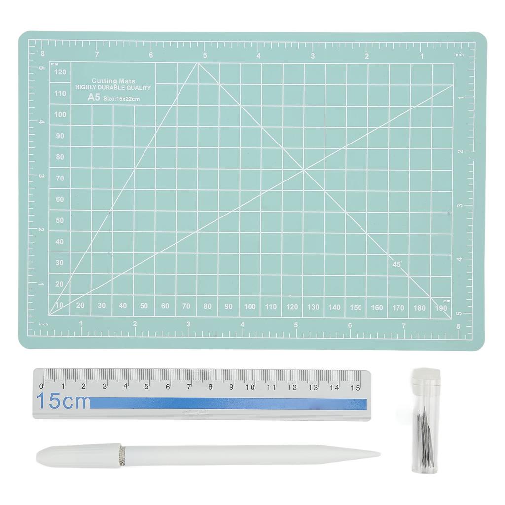 Exacto Knife Set Portable DIY Hand Account Art Craft Engraving Pen Knife A5 Cutting Pad Aluminum Ruler 12 Blades Set