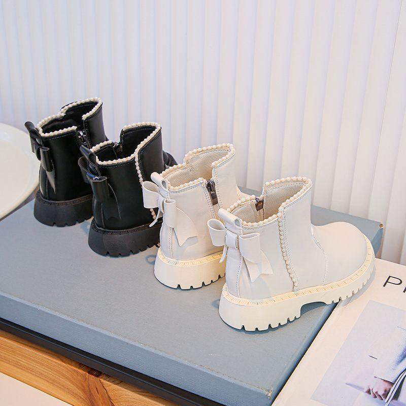 Girls' Fashionable Princess Boots for Autumn and Winter Children's Casual Leather Shoes