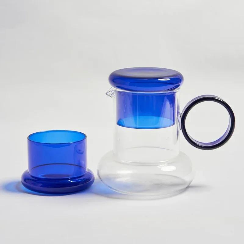 Glass Pitcher with Cup Lid Kettle Glass Set Teaware Teapots Pitcher Water Filters Water Jug Water Carafe Glass Bottle