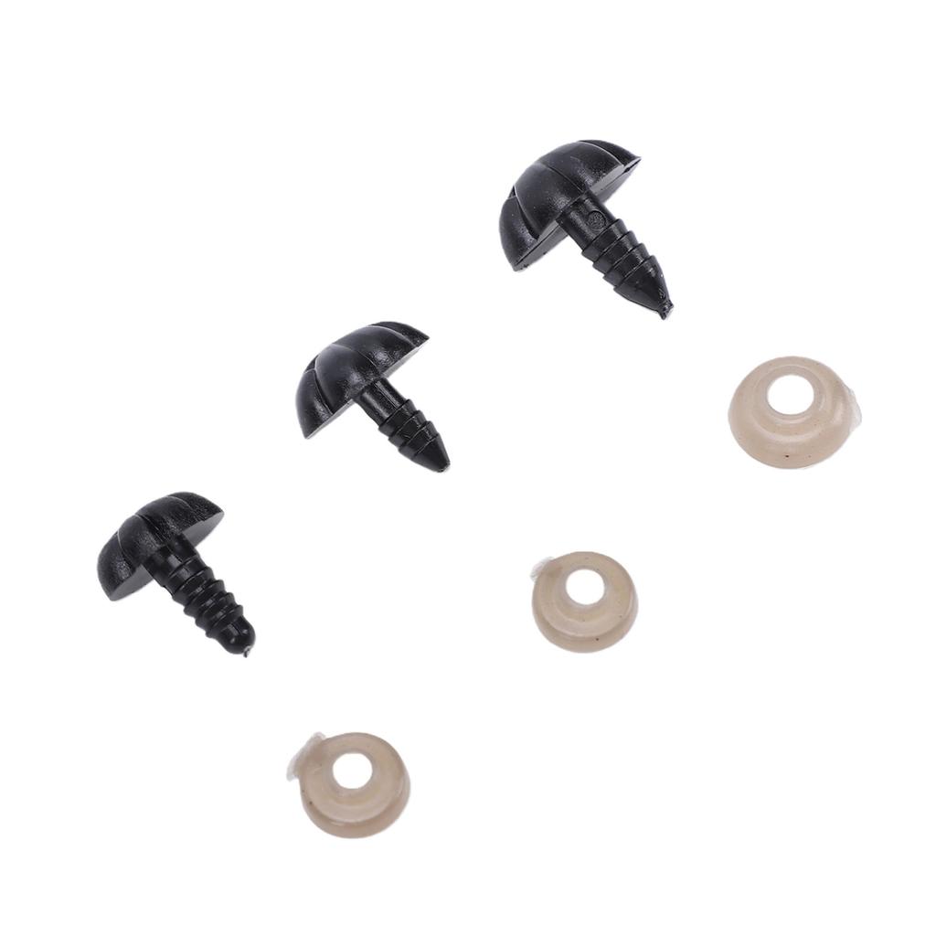 140Pcs Set   Noses Plastic 3 Sizes with Washers for Stuffed Animals Dogs Doll Making Black