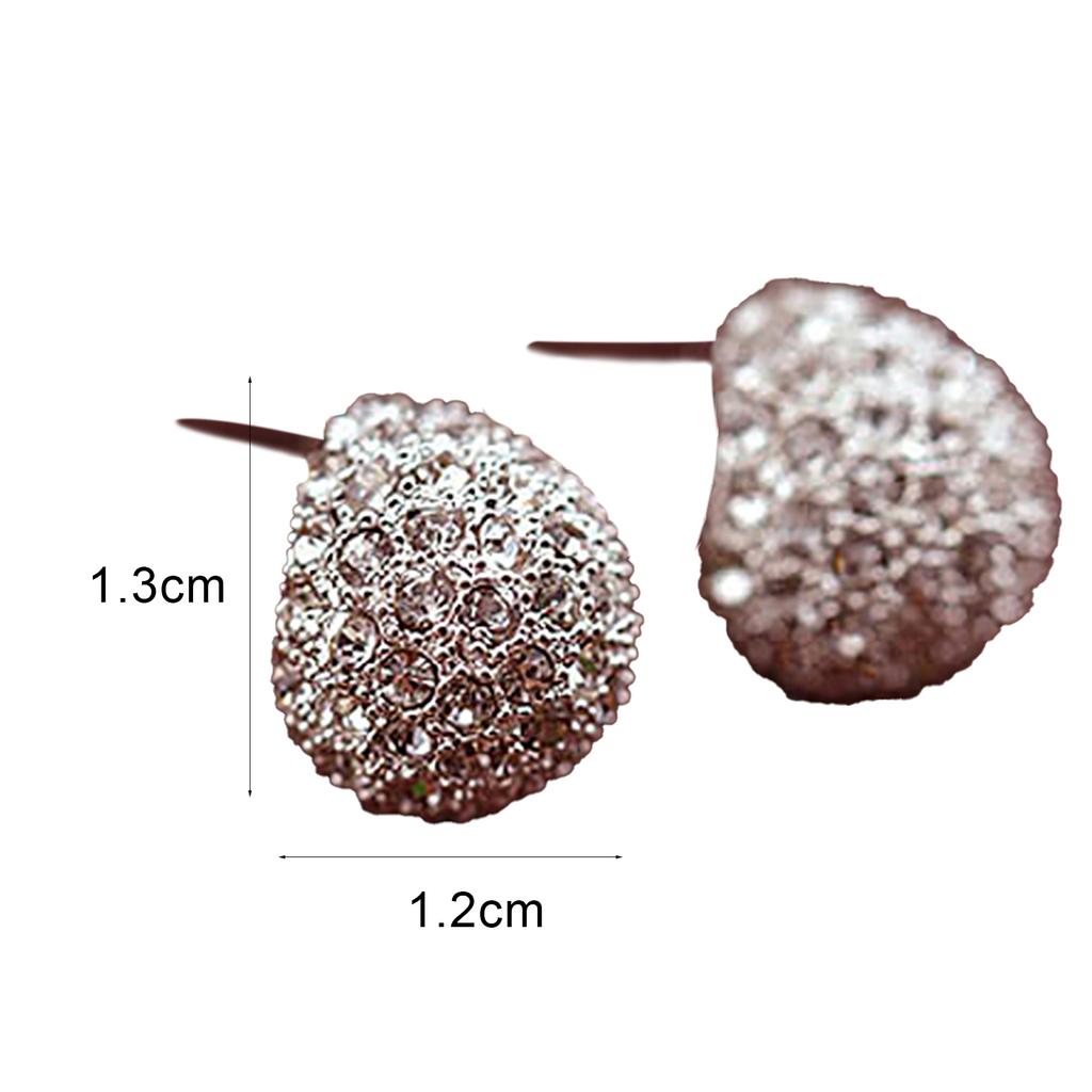 Fashion Women's Korean Style Crescent Moon Rhinestone Shining Stud Earrings