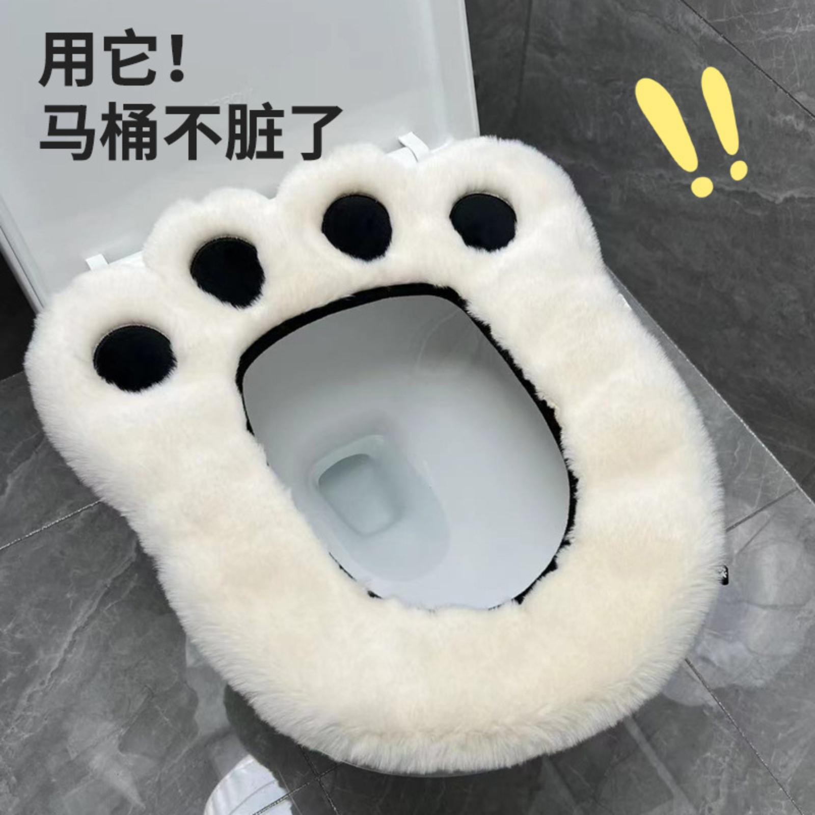 

З підкладкою з флісу, Теплий, Потовщений, Миючий чохол на сидіння унітазу, Універсальний килимок для сидіння унітазу. One Size