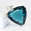Teal Sapphire 80.1 Ct CERTIFIED Trillion 925 Sterling Silver Gemstone Pendant MY-PD-116-NS