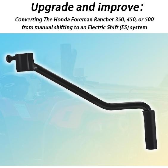 Shifter Conversion, Manual To Shifter Conversion Kit Compatible With Honda Foreman Rancher 350 450 500 ES Manual To Foot Shift Conversion Kit (Black)