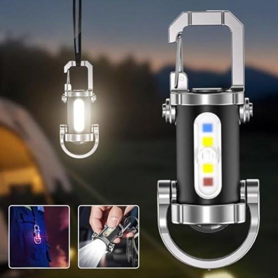 LED Schlüsselanhängerlicht 1200 Lumen kompakte Taschenlampe leistungsstark tragbar Schlüsselhalter USB wiederaufladbar ultrahell leicht wasserdicht stoßfest einfach