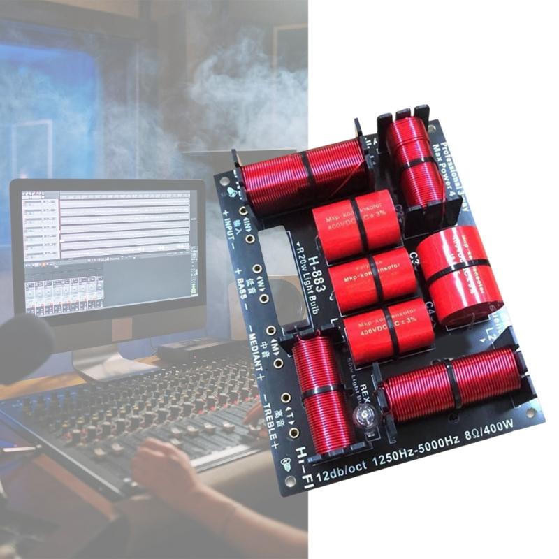 Powerful 3 Way Auditory Crossover Filter Enhances Loudpeaker Performances, 400W Capacity 1250HZ-5000Hz