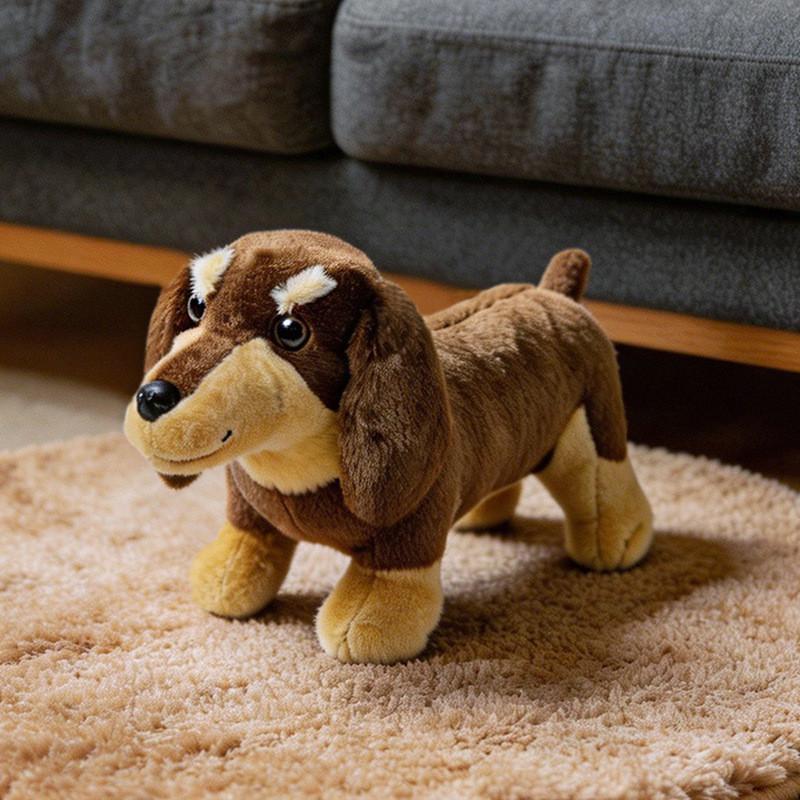 Plush Dachshund Dog Toy With Pp Cotton Filling For Kids And Collectors