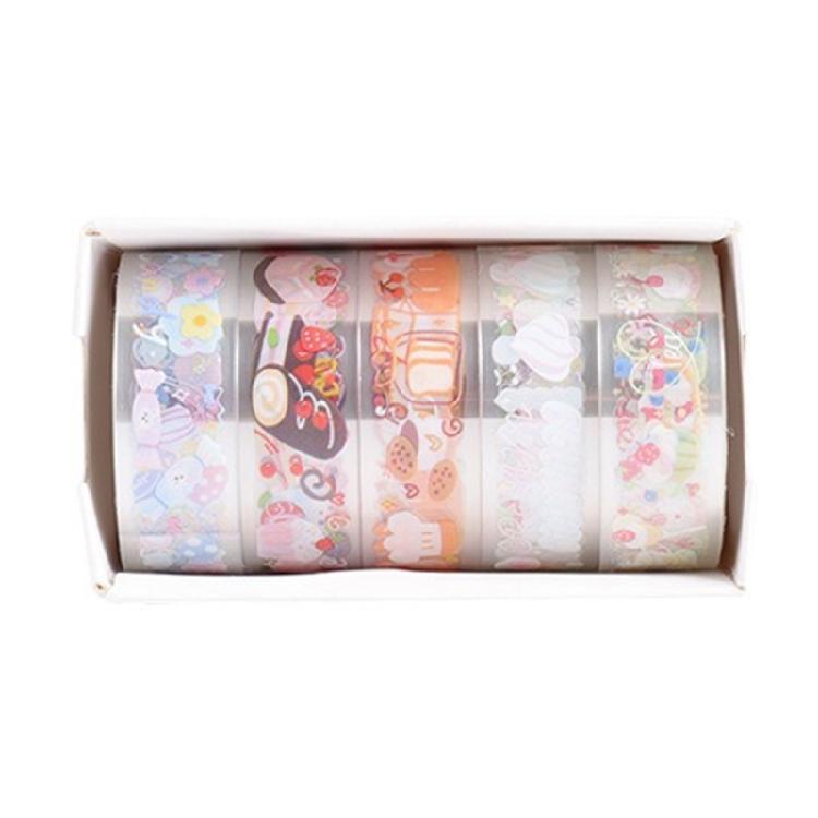 5 Rolls Clear Tape Butterfly Decorative Tape Flower Pattern Masking Tape Hand Account Tape Artists Tape Crafting Tape