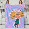 Cartoon H-Hey Arnoldss Throw Flannel Blanket Perfect for Sofa Office Bed Travel Sleep Read Relax Camping four season use