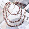 Color Bohemian Exaggerated Multi-Layer Super Flash Rhinestone Gem Necklace Long Sweater Chain Accessories