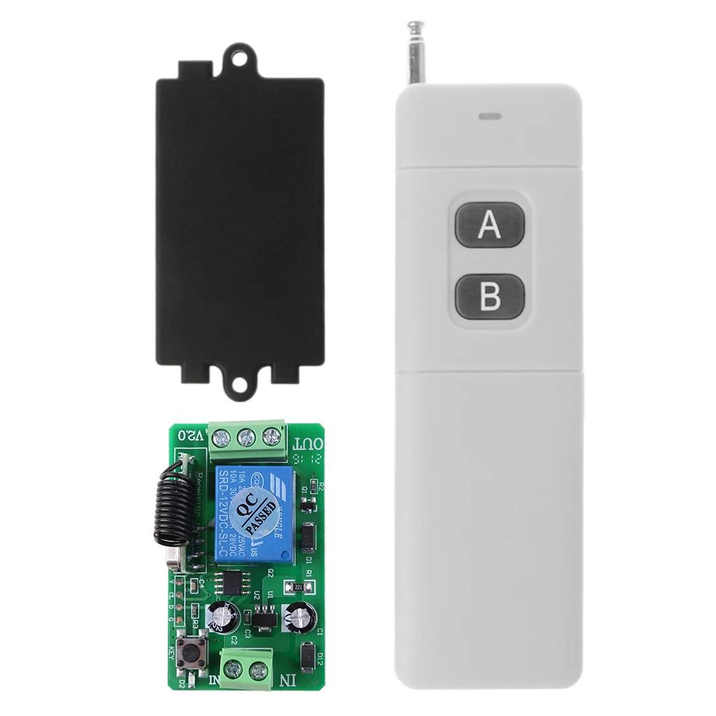 12V DC Single Channel Remote Switch with Long-Range Wireless Door Button. 315 MHz