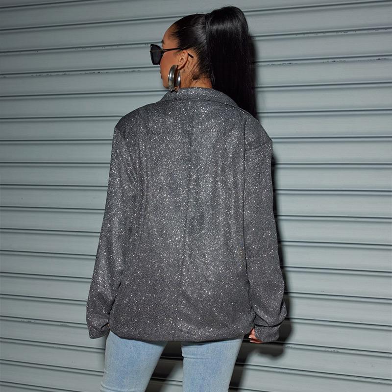 Women's Commuter Style Cardigan Lapel Long Sleeve Large Size Casual Suit Jacket