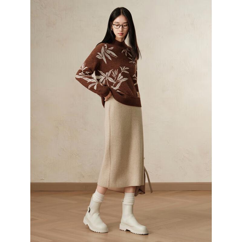 

JZ Anna & Co. Women s New Chinese Style Sheep Wool & Yak Down Knit Sweater M