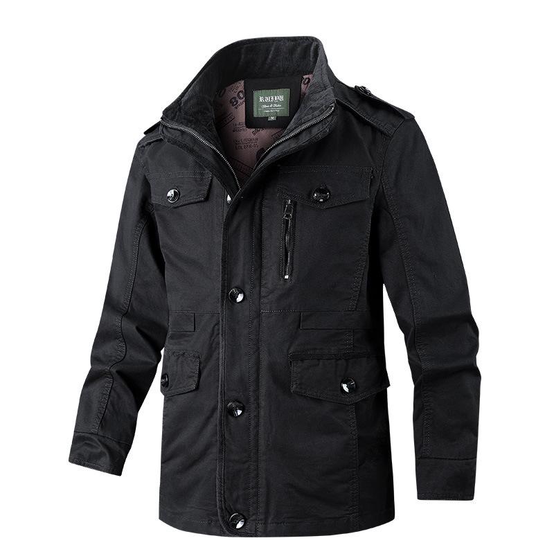 European Men's Cotton Windbreaker Jacket - Spring/Autumn, Middle-Aged, Thin, Casual Workwear Style