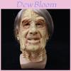Halloween Elderly Man Latex Mask Silver Hair Costume Prop For Party Dress Up