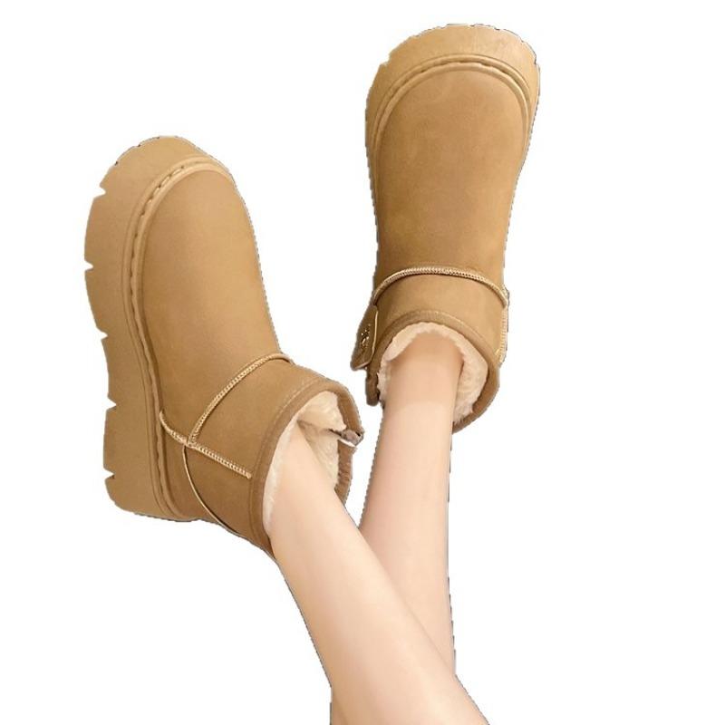 Winter New Warm Snow Boots Women's Platform Velvet Bread Shoes Round Head Retro Classic Cotton Shoes Tide