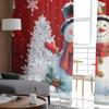 Weihnachts Schneemann Silber Kiefernzweig Kugel Transparente Vorhänge zur Wohnzimmerdekoration Fenstervorhänge Küche Tüll Voile Vorhänge