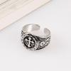 Retro Cross Mars Language Open Adjustable Men's Ring - Trendy Thai Silver Imitation for Index Finger