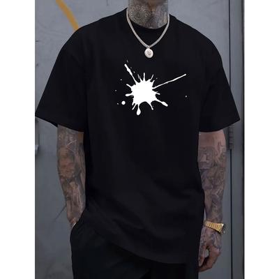 T-shirt imprimé simple et tendance pour homme à col rond et manches courtes, haut de sport décontracté adapté aux vacances de printemps et d'été et aux loisirs