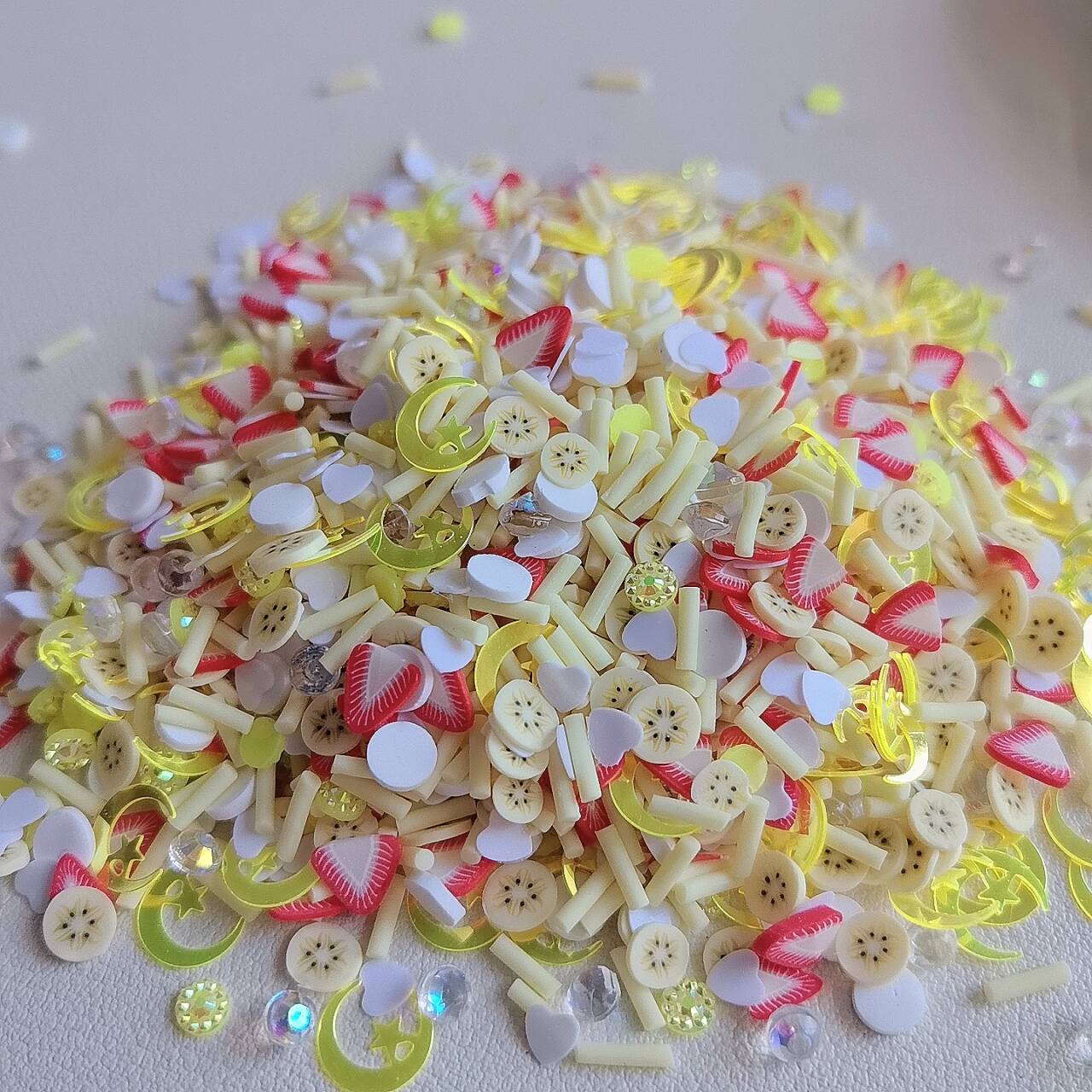 500g DIY Slime Sprinkles Moon Sequin Mix Polymer Clay Sprinkles Slices for Crystal Mud Crafts Making Nail Art Scrapbook DIY 500g/bag