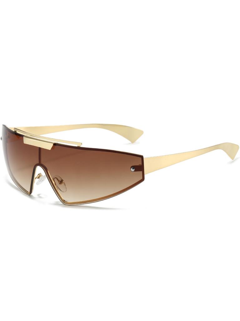Punk Wind Future Technology Metal Conjoined Piece Frameless Wrapped Sunglasses Cycling Sunglasses For Men And Women.