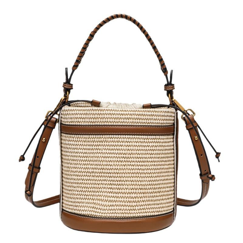 Handgehaltene Korbtasche Gewebte Strand Personalisierte Pendler Umhängetasche